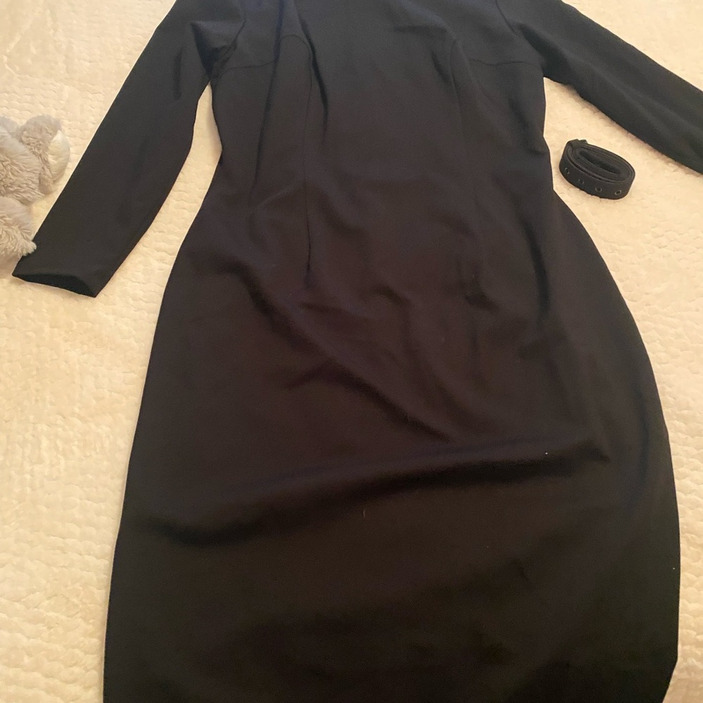 Vixen by Micheline Pitt Elegant Black Long Sleeve Dress XL
